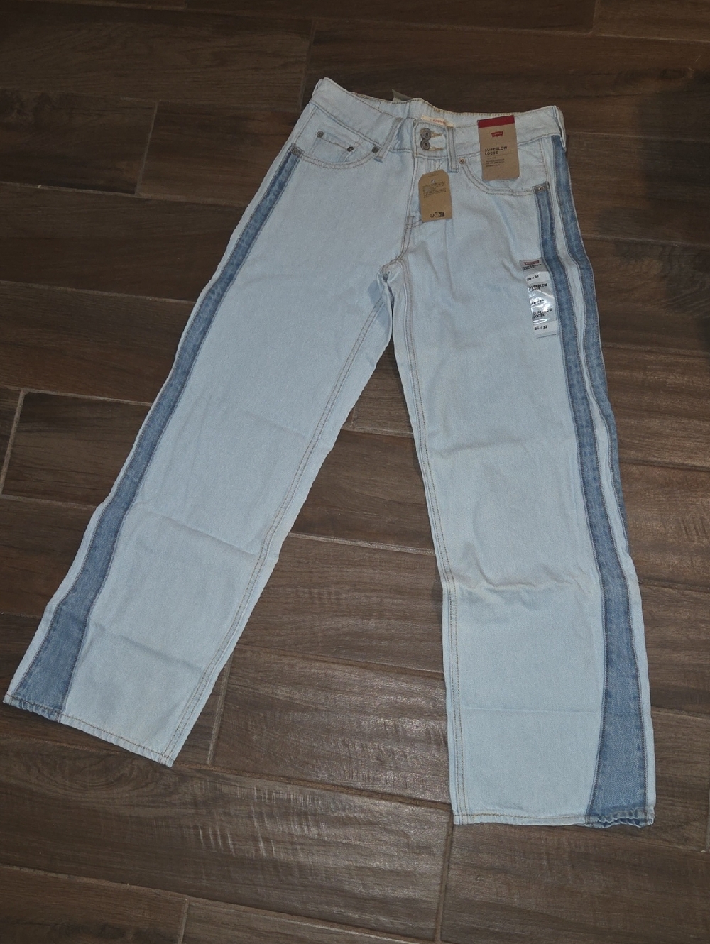 Levi's Two-Tone Light and Dark Blue Straight Jeans